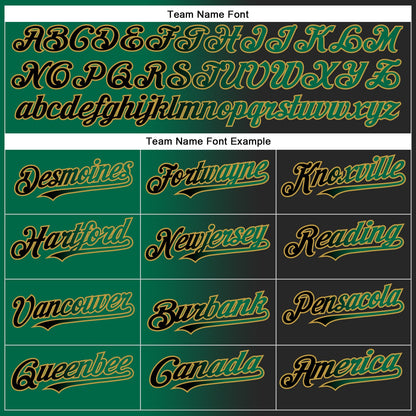 Custom Black Kelly Green-Old Gold Authentic Gradient Fashion Baseball Jersey - Sky-Custom