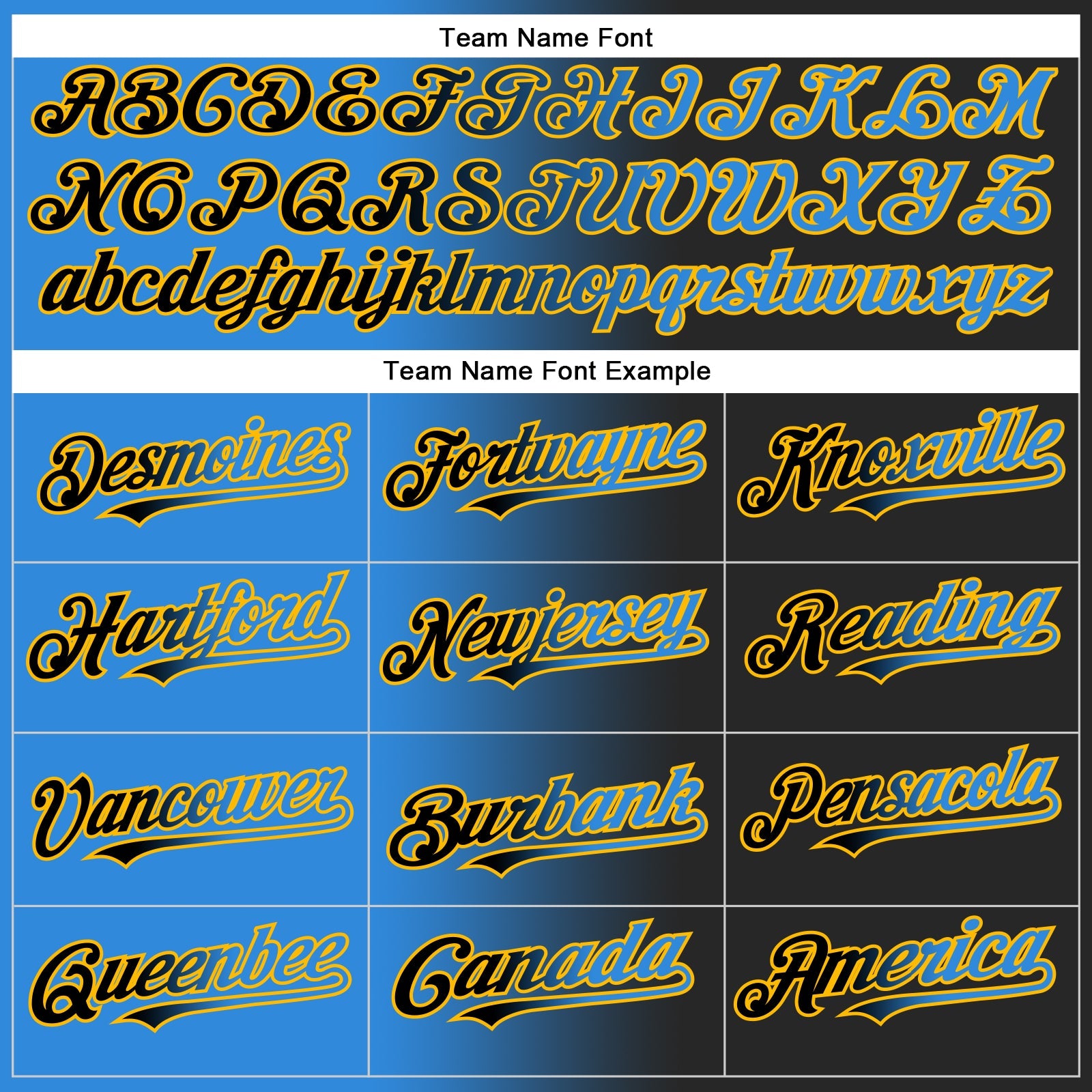 Custom Black Electric Blue-Gold Authentic Gradient Fashion Baseball Jersey - Sky-Custom