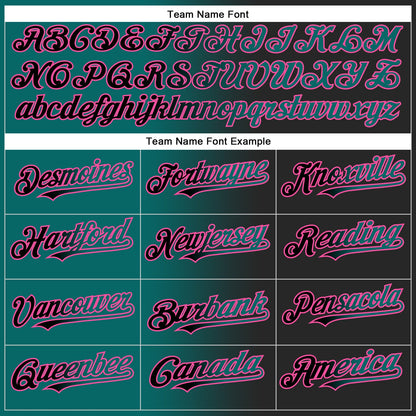Custom Black Teal-Pink Authentic Gradient Fashion Baseball Jersey - Sky-Custom