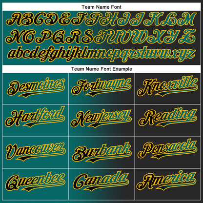 Custom Black Teal-Gold Authentic Gradient Fashion Baseball Jersey - Sky-Custom
