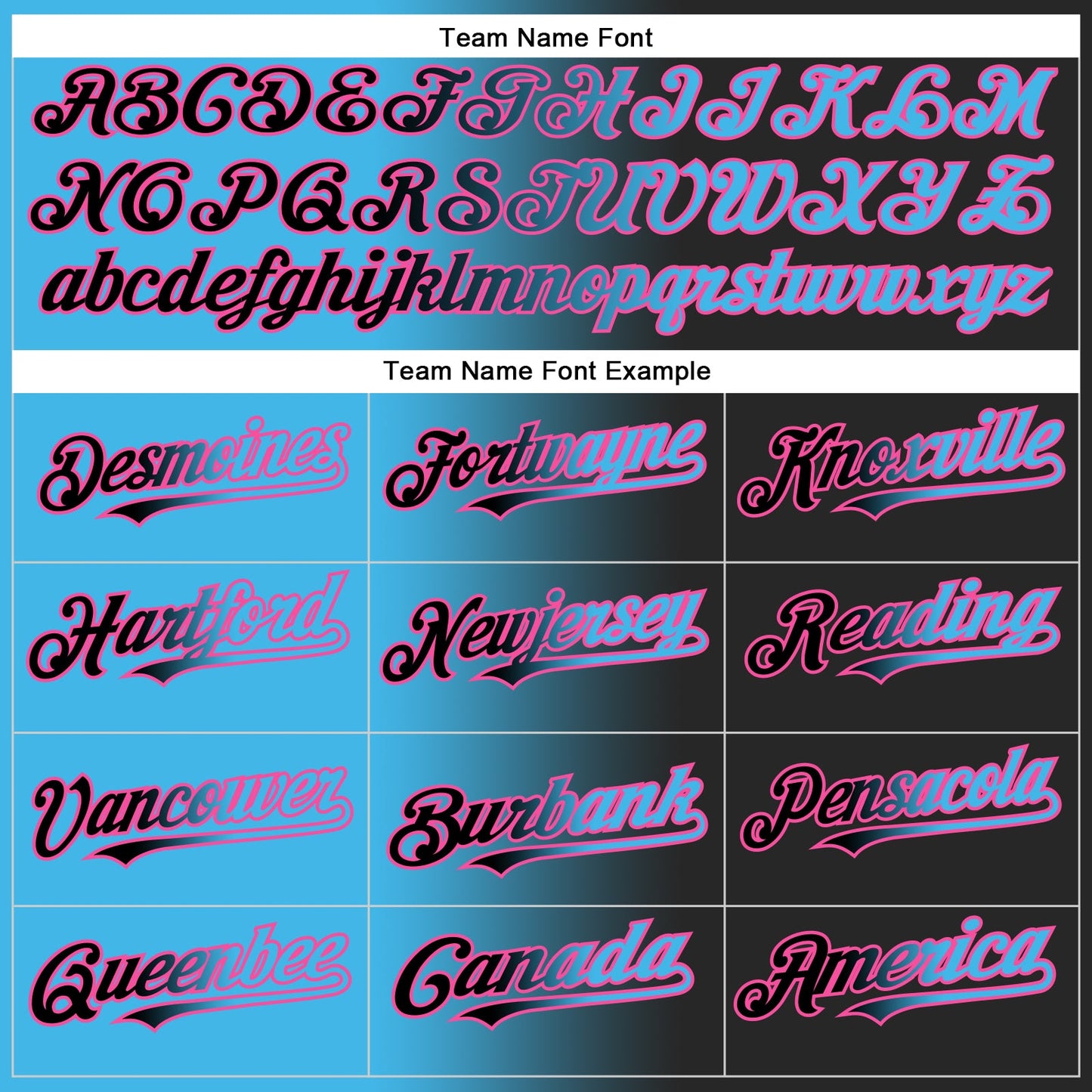 Custom Black Sky Blue-Pink Authentic Gradient Fashion Baseball Jersey - Sky-Custom