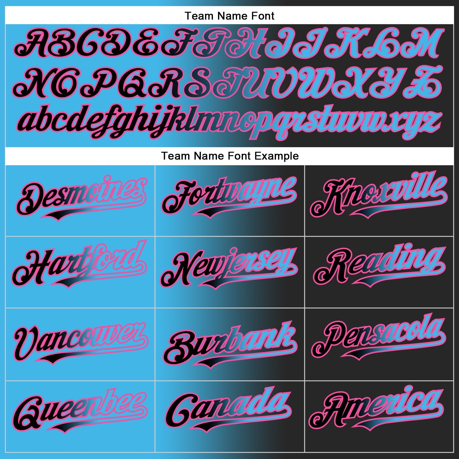 Custom Black Sky Blue-Pink Authentic Gradient Fashion Baseball Jersey - Sky-Custom
