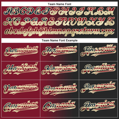 Custom Black Vintage USA Flag Crimson-City Cream Authentic Gradient Fashion Baseball Jersey - Sky-Custom
