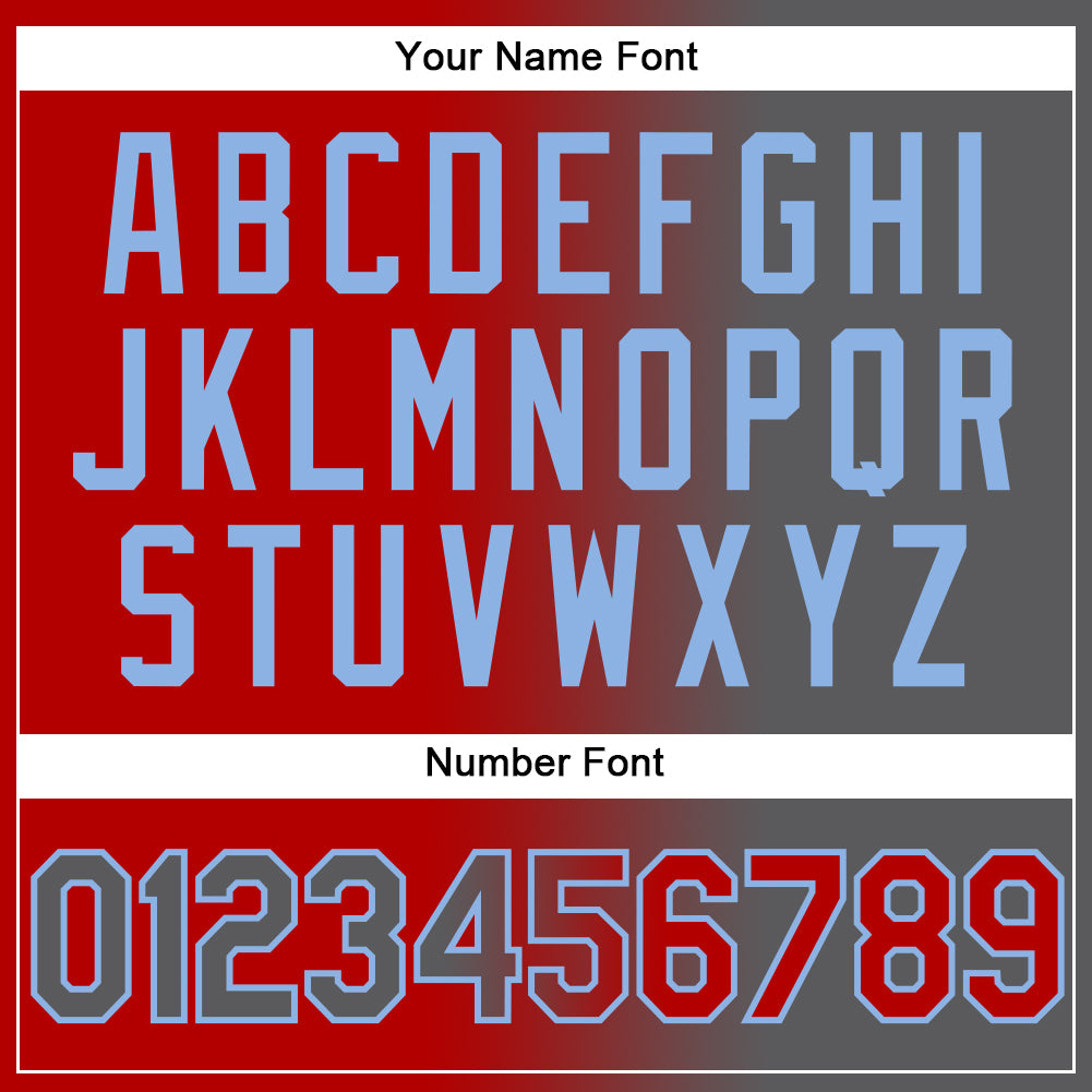 Custom Red Steel Gray-Light Blue Authentic Gradient Fashion Baseball Jersey - Sky-Custom