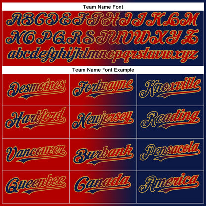 Custom Navy Red-Old Gold Authentic Gradient Fashion Baseball Jersey - Sky-Custom