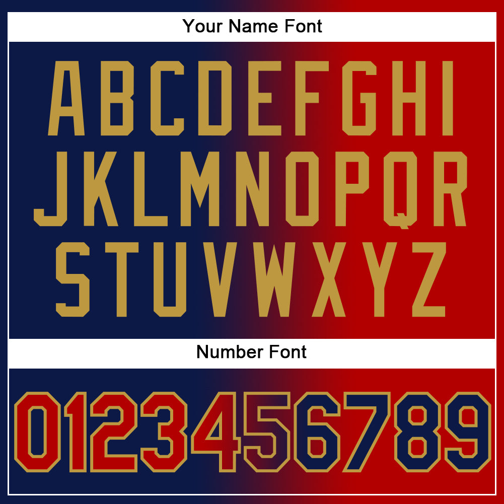 Custom Navy Red-Old Gold Authentic Gradient Fashion Baseball Jersey - Sky-Custom