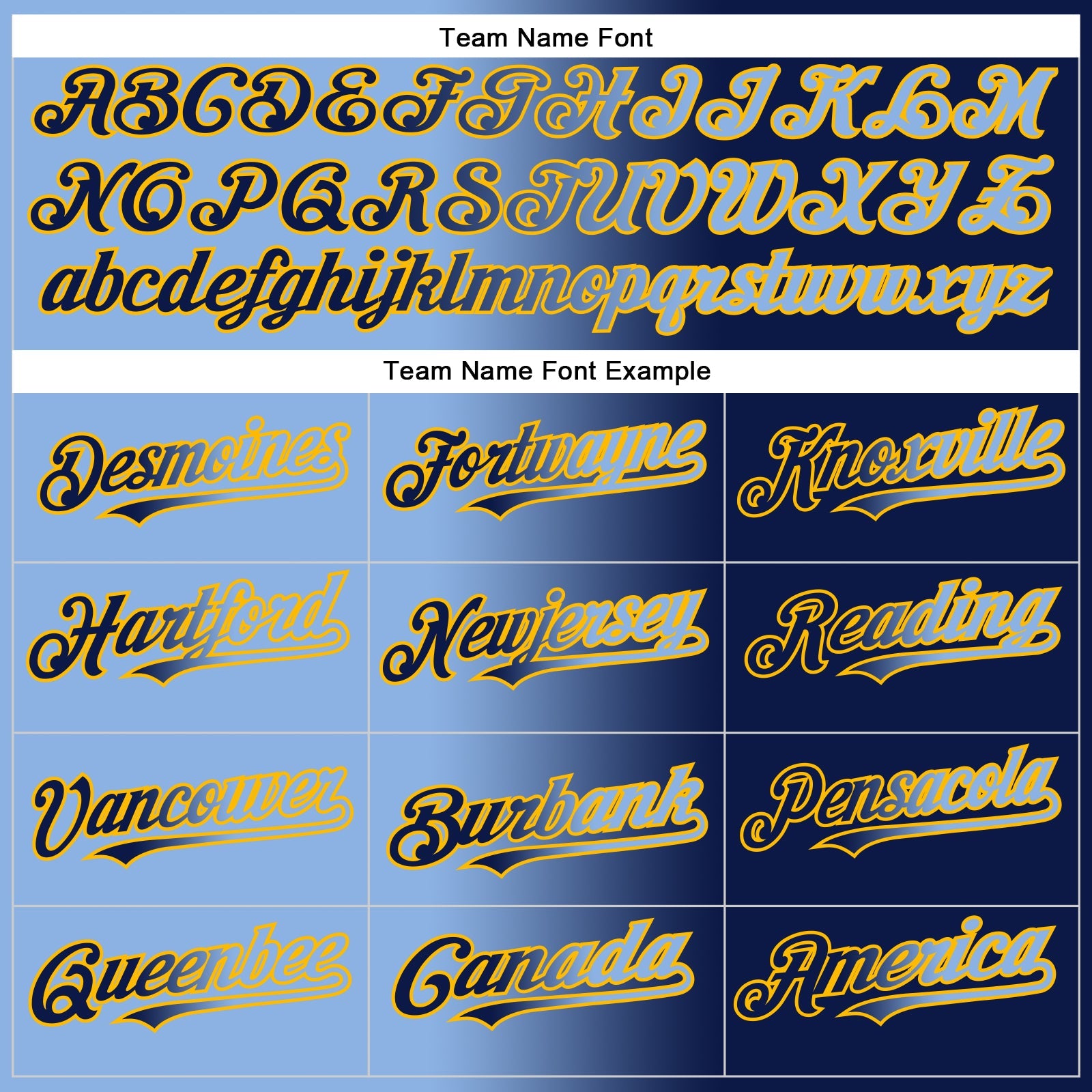 Custom Navy Light Blue-Gold Authentic Gradient Fashion Baseball Jersey - Sky-Custom