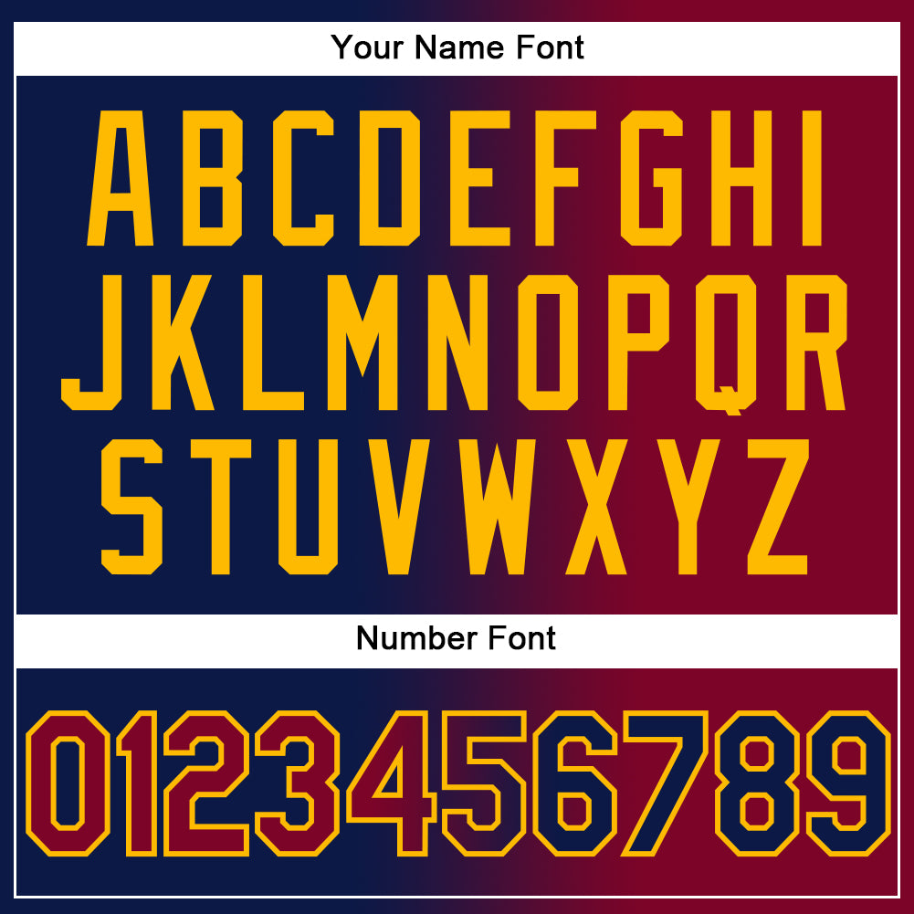 Custom Navy Maroon-Gold Authentic Gradient Fashion Baseball Jersey - Sky-Custom