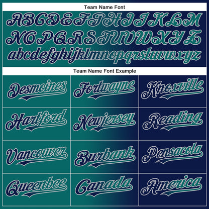 Custom Navy Teal-Gray Authentic Gradient Fashion Baseball Jersey - Sky-Custom