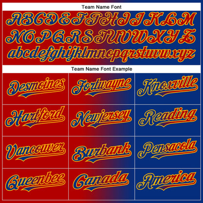 Custom Royal Red-Gold Authentic Gradient Fashion Baseball Jersey - Sky-Custom
