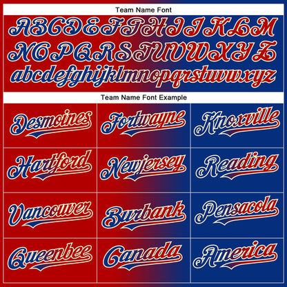 Custom Royal Red-Cream Authentic Gradient Fashion Baseball Jersey - Sky-Custom