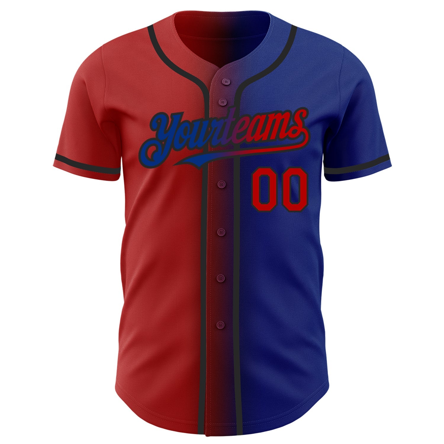 Custom Royal Red-Black Authentic Gradient Fashion Baseball Jersey - Sky-Custom