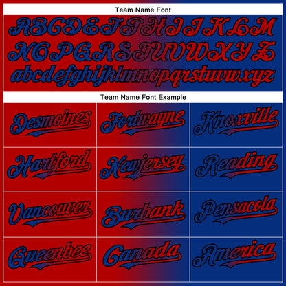 Custom Royal Red-Black Authentic Gradient Fashion Baseball Jersey - Sky-Custom
