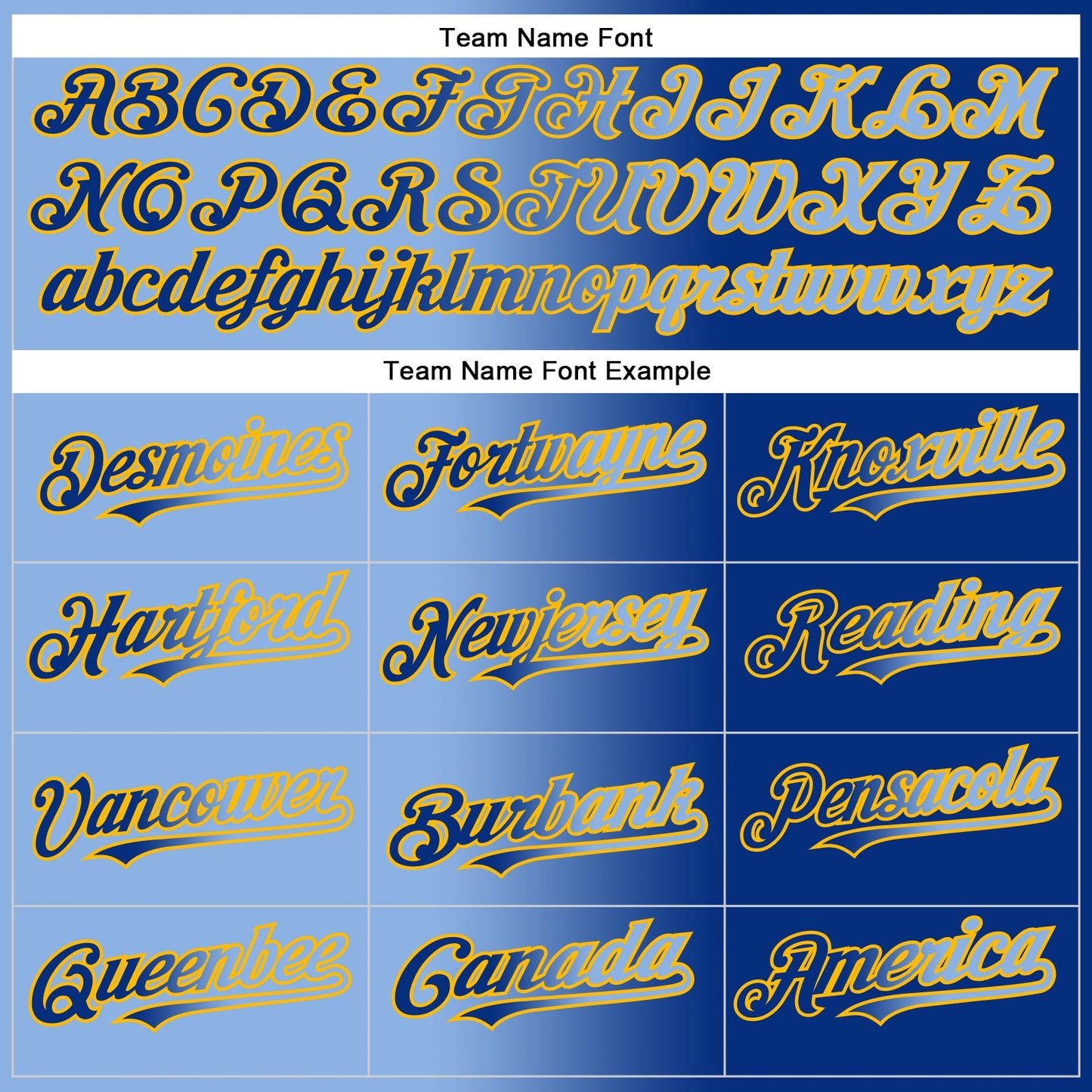 Custom Royal Light Blue-Gold Authentic Gradient Fashion Baseball Jersey - Sky-Custom