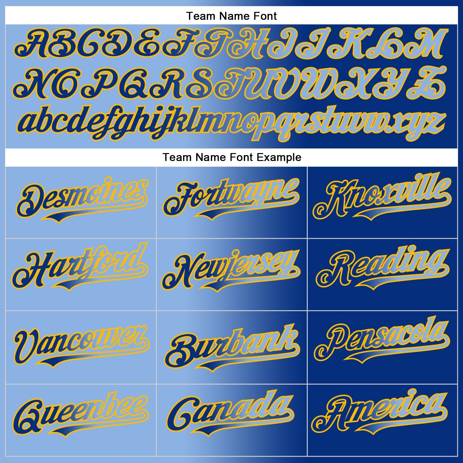 Custom Royal Light Blue-Gold Authentic Gradient Fashion Baseball Jersey - Sky-Custom