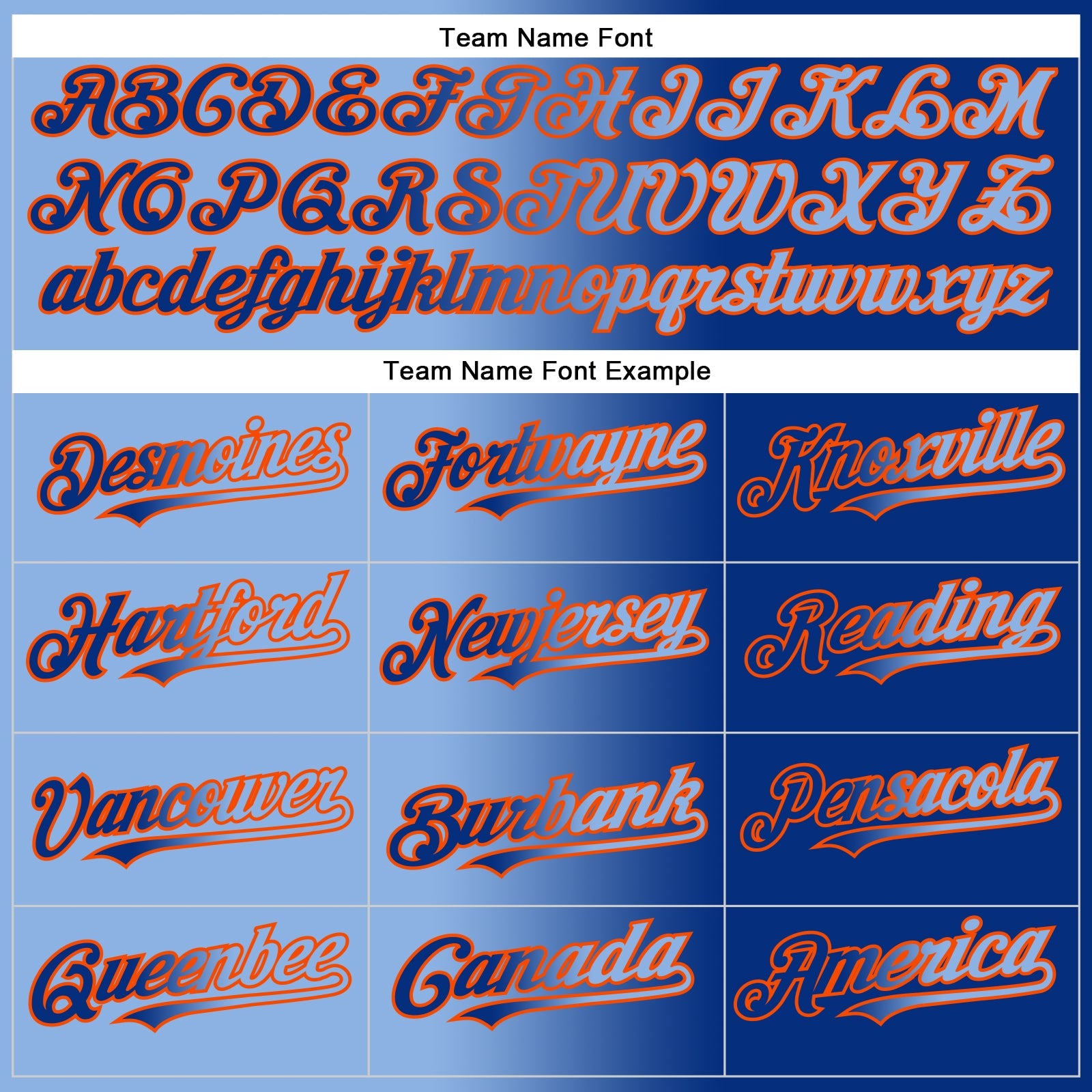 Custom Royal Light Blue-Orange Authentic Gradient Fashion Baseball Jersey - Sky-Custom