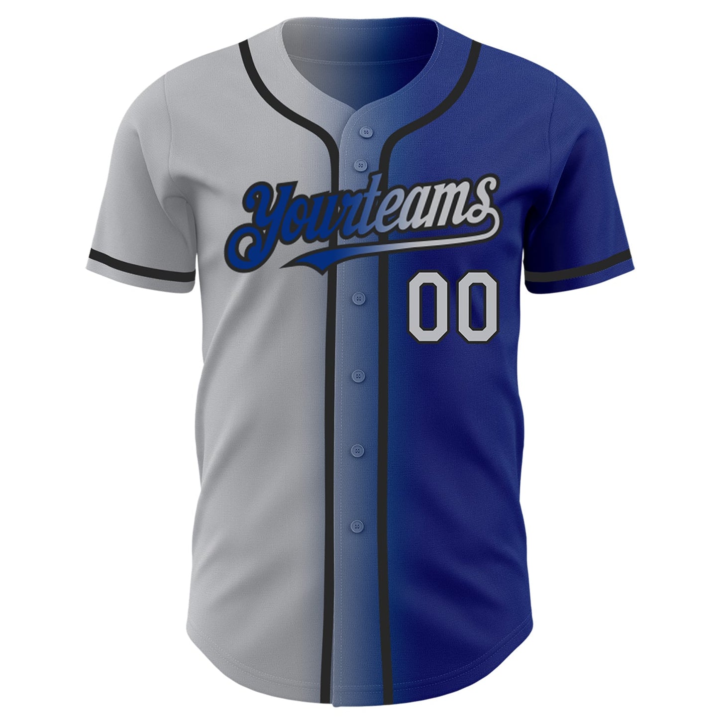 Custom Royal Gray-Black Authentic Gradient Fashion Baseball Jersey - Sky-Custom