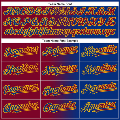 Custom Royal Maroon-Gold Authentic Gradient Fashion Baseball Jersey - Sky-Custom
