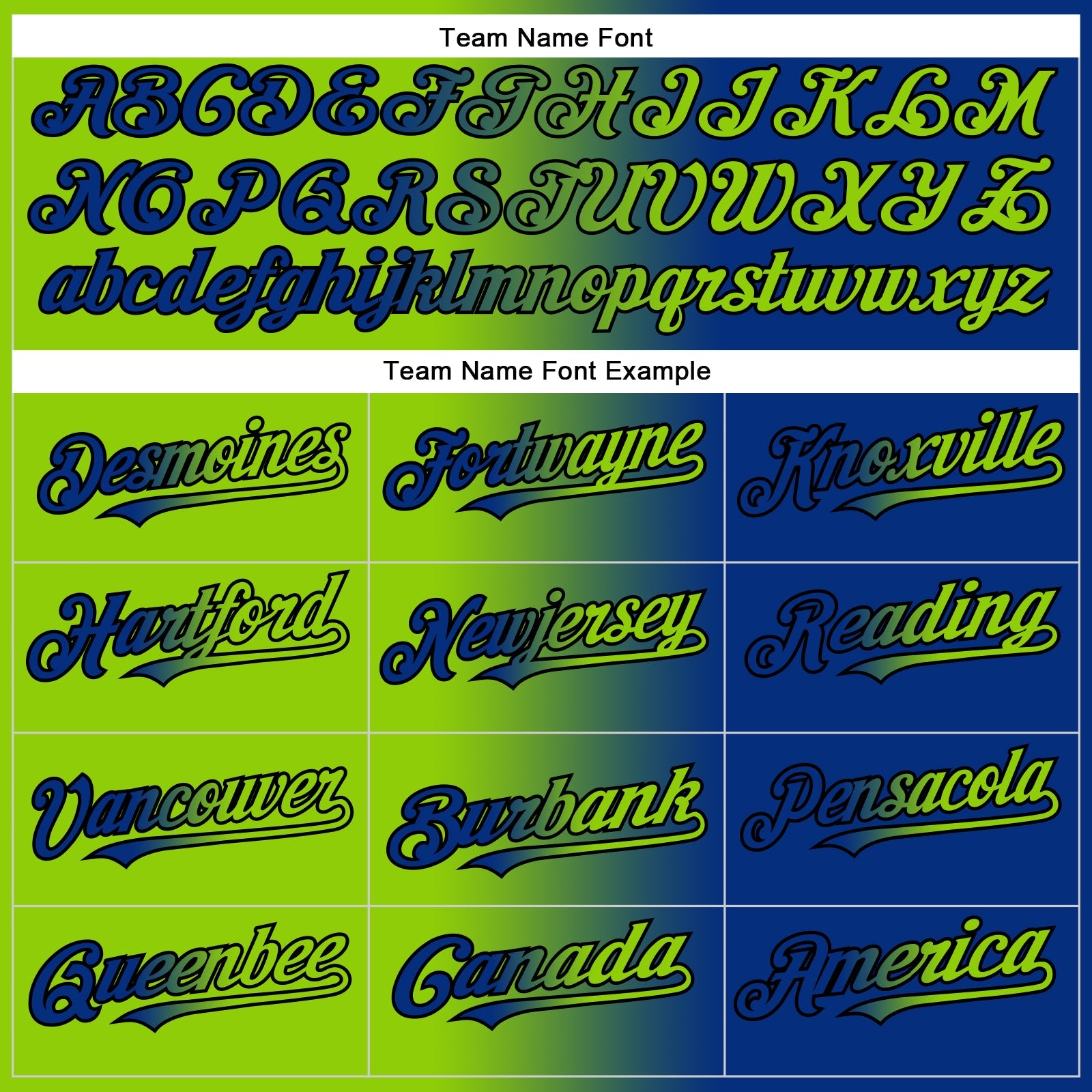 Custom Royal Neon Green-Black Authentic Gradient Fashion Baseball Jersey - Sky-Custom