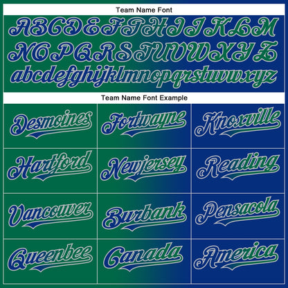 Custom Royal Kelly Green-Gray Authentic Gradient Fashion Baseball Jersey - Sky-Custom