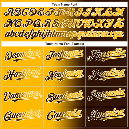 Custom Brown Gold-Cream Authentic Gradient Fashion Baseball Jersey - Sky-Custom