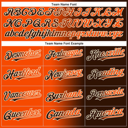 Custom Brown Orange-Cream Authentic Gradient Fashion Baseball Jersey - Sky-Custom