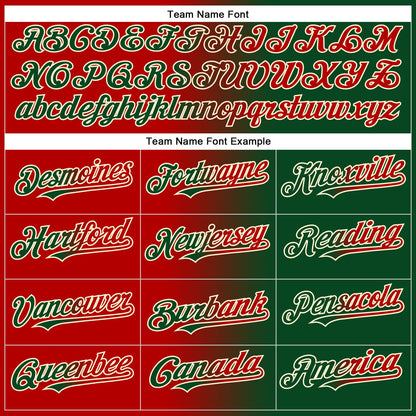 Custom Green Red-Cream Authentic Gradient Fashion Baseball Jersey - Sky-Custom