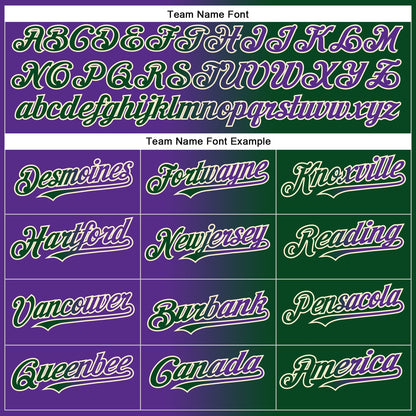 Custom Green Purple-Cream Authentic Gradient Fashion Baseball Jersey - Sky-Custom