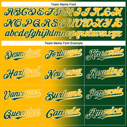 Custom Green Gold-Cream Authentic Gradient Fashion Baseball Jersey - Sky-Custom