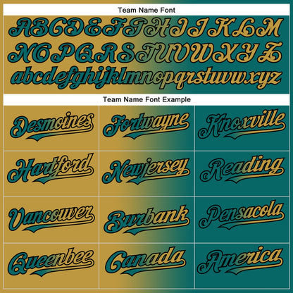 Custom Teal Old Gold-Black Authentic Gradient Fashion Baseball Jersey - Sky-Custom