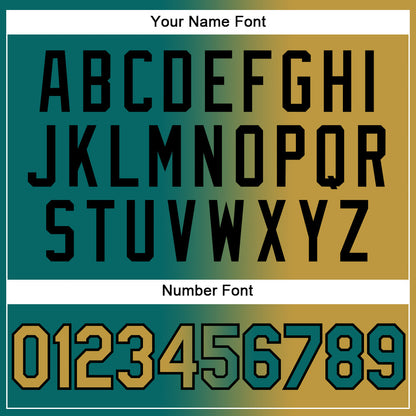 Custom Teal Old Gold-Black Authentic Gradient Fashion Baseball Jersey - Sky-Custom
