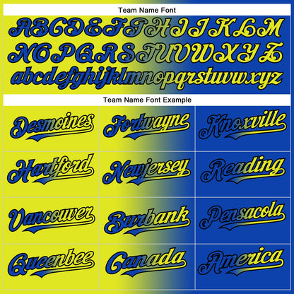 Custom Thunder Blue Neon Yellow-Black Authentic Gradient Fashion Baseball Jersey - Sky-Custom