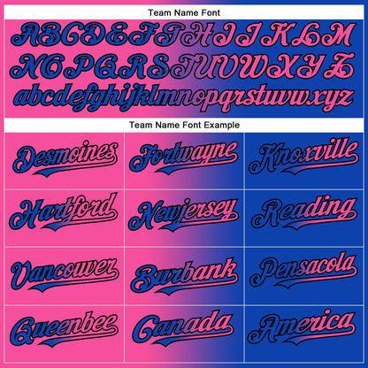 Custom Thunder Blue Pink-Black Authentic Gradient Fashion Baseball Jersey - Sky-Custom