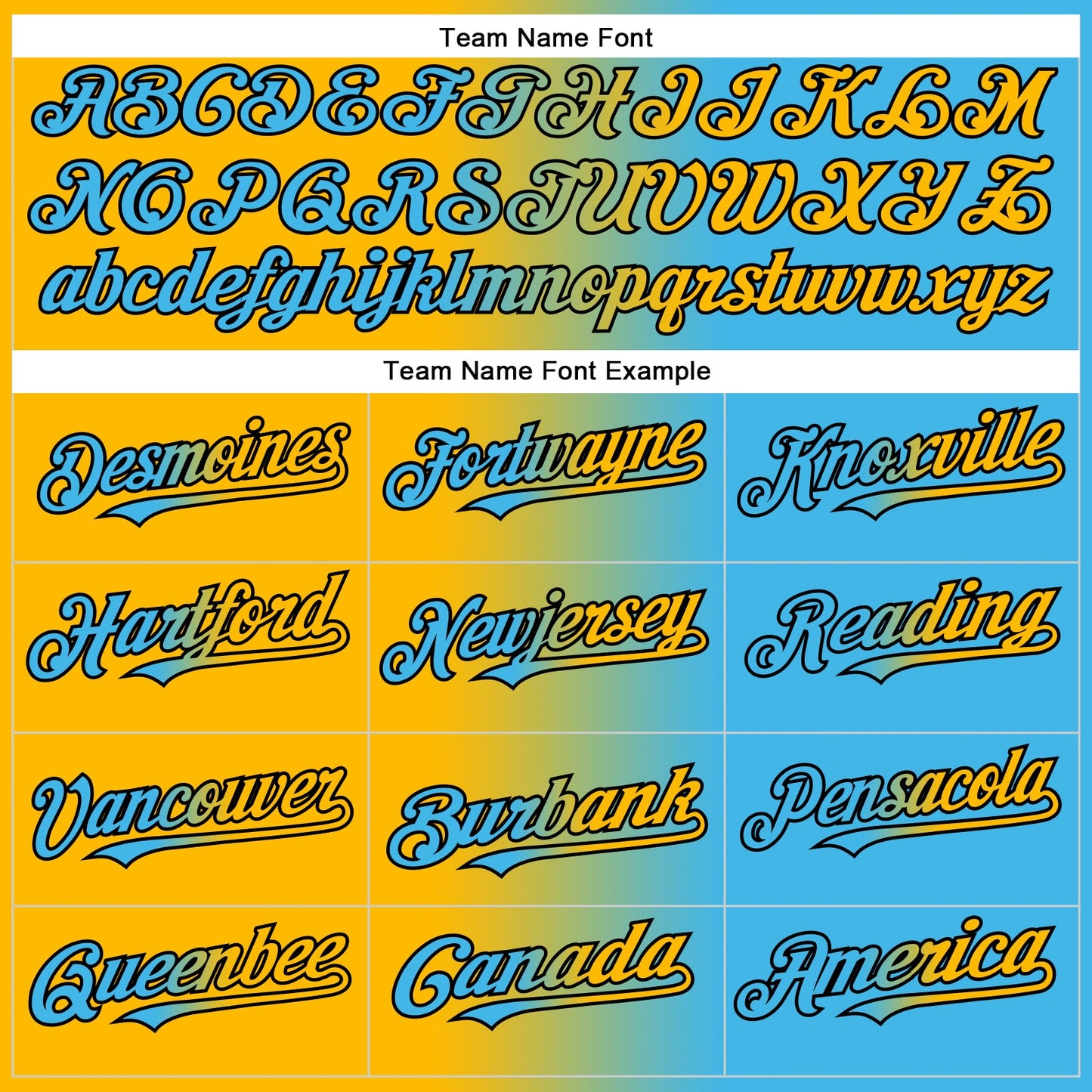 Custom Sky Blue Gold-Black Authentic Gradient Fashion Baseball Jersey - Sky-Custom