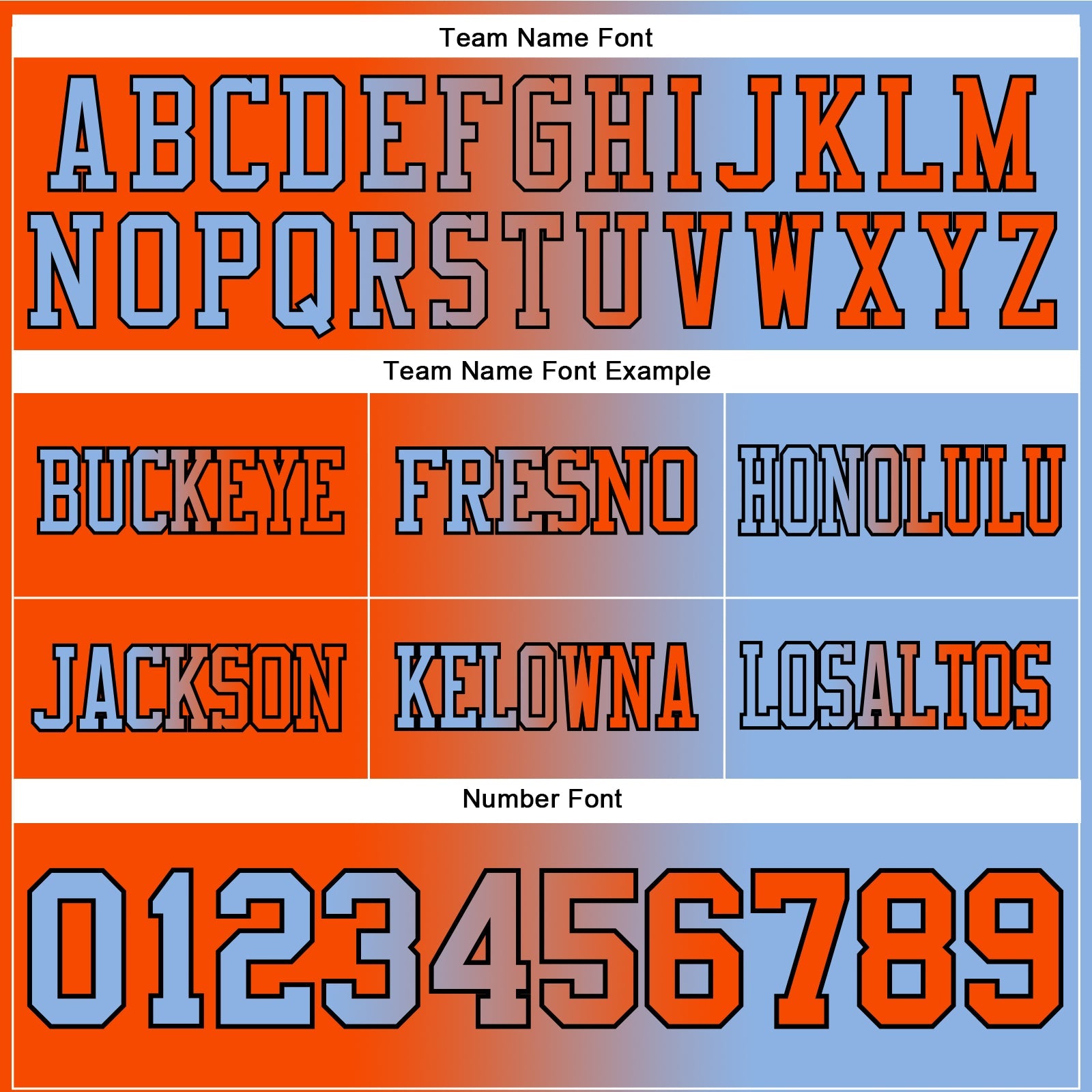 Custom Light Blue Orange-Black Mesh Authentic Gradient Fashion Football Jersey - Sky-Custom