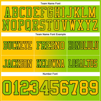 Custom Neon Green Yellow-Black Mesh Authentic Gradient Fashion Football Jersey - Sky-Custom