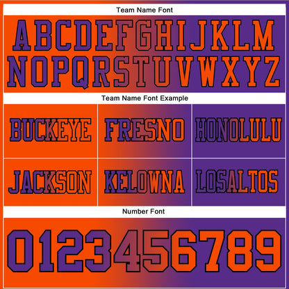 Custom Purple Orange-Black Mesh Authentic Gradient Fashion Football Jersey - Sky-Custom