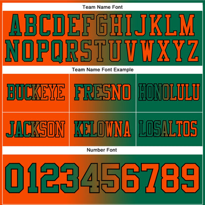 Custom Kelly Green Orange-Black Mesh Authentic Gradient Fashion Football Jersey - Sky-Custom