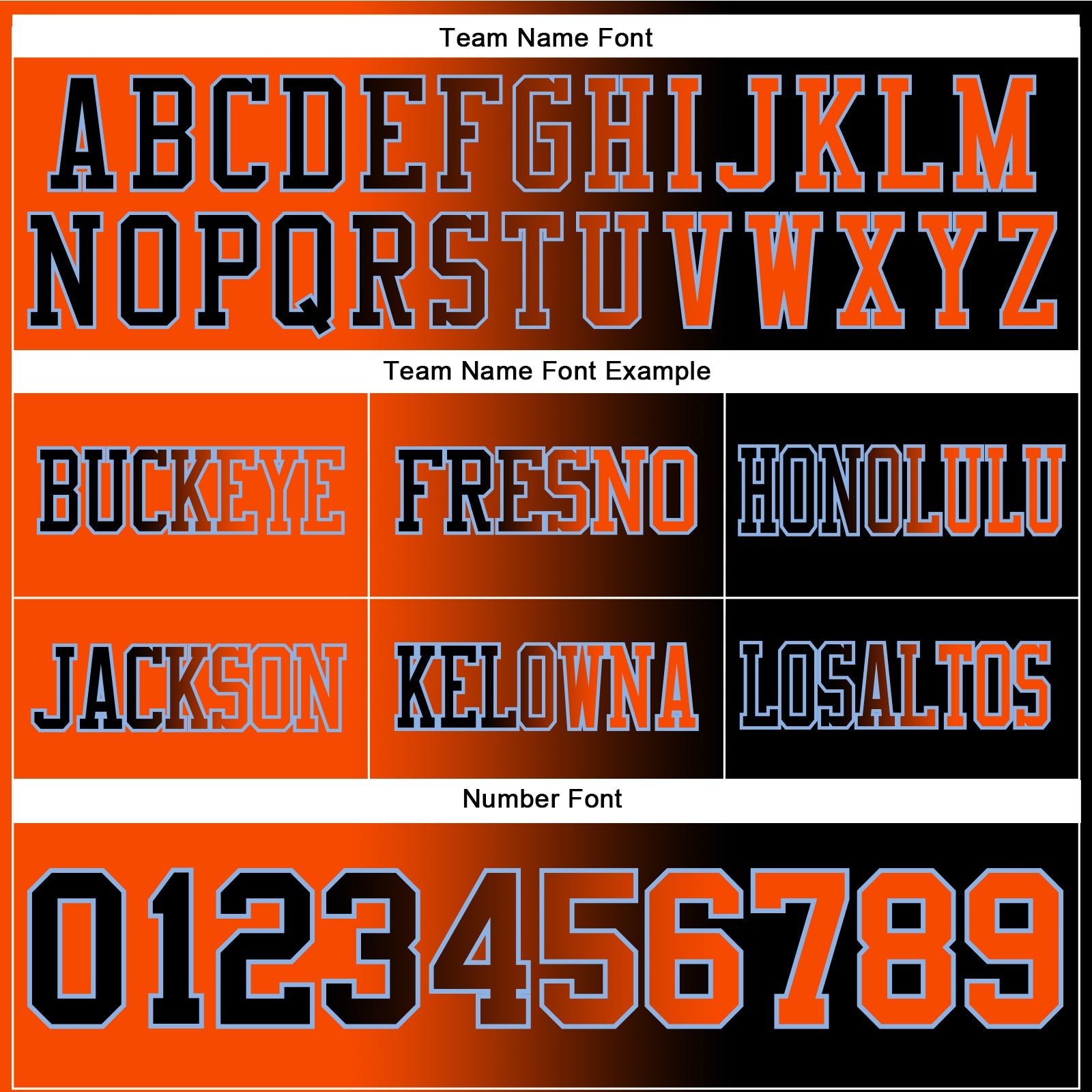 Custom Black Orange-Light Blue Mesh Authentic Gradient Fashion Football Jersey - Sky-Custom