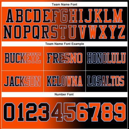 Custom Black Orange-Light Blue Mesh Authentic Gradient Fashion Football Jersey - Sky-Custom
