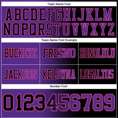 Custom Black Purple-Pink Mesh Authentic Gradient Fashion Football Jersey - Sky-Custom