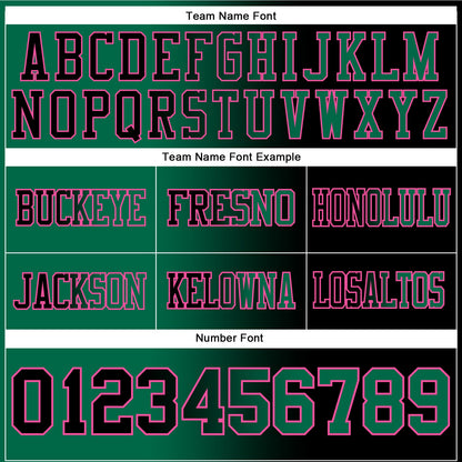 Custom Black Kelly Green-Pink Mesh Authentic Gradient Fashion Football Jersey - Sky-Custom
