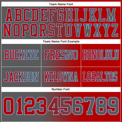 Custom Red Steel Gray-Light Blue Mesh Authentic Gradient Fashion Football Jersey - Sky-Custom