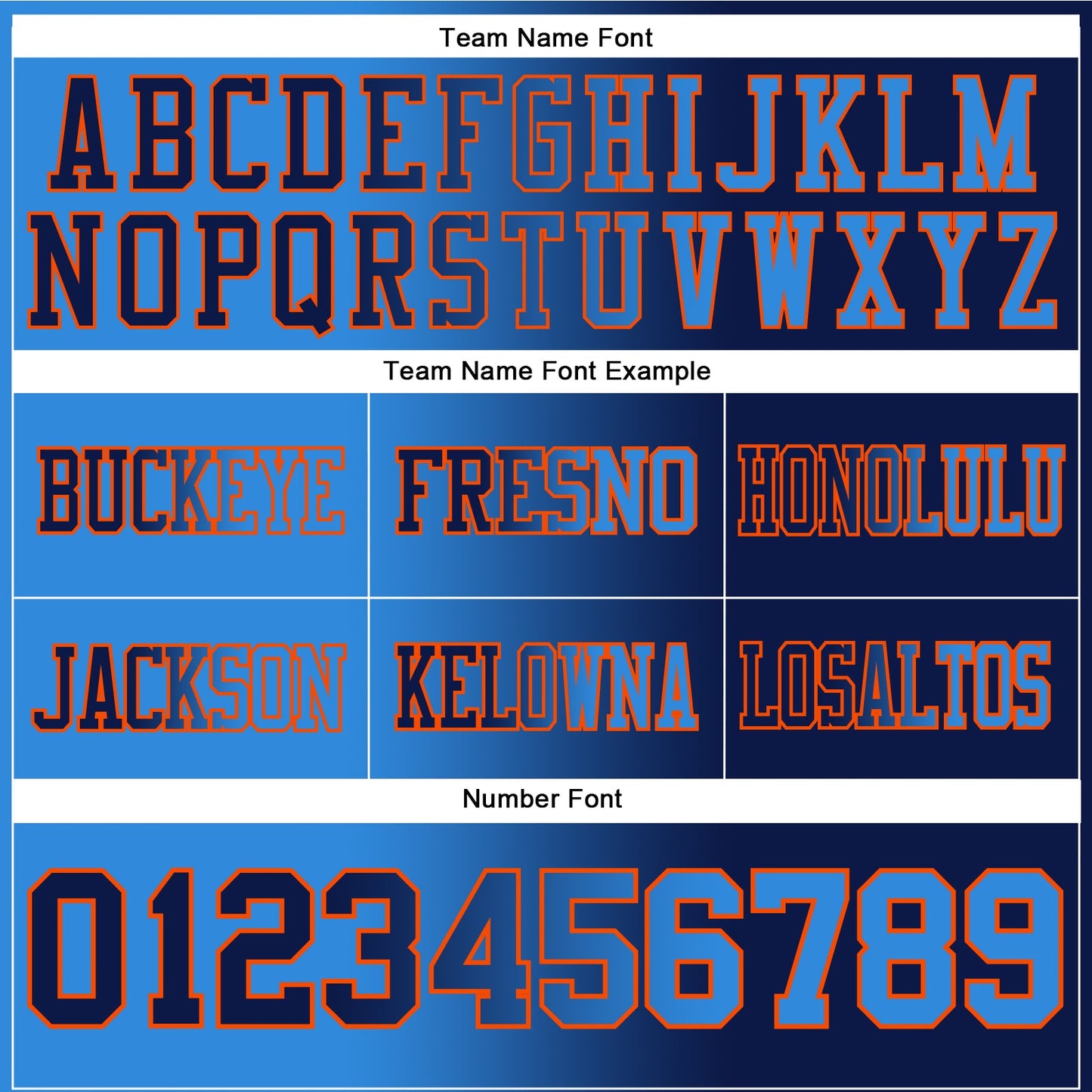 Custom Navy Powder Blue-Orange Mesh Authentic Gradient Fashion Football Jersey - Sky-Custom
