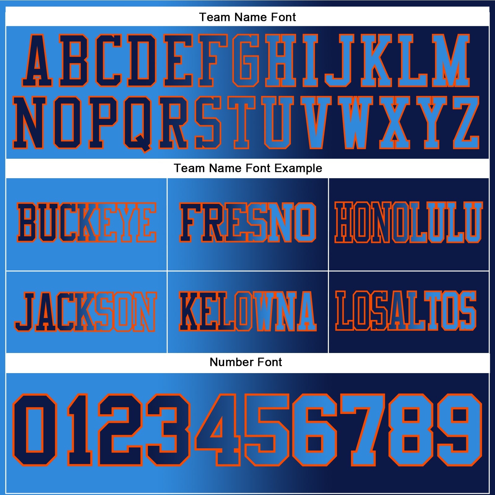 Custom Navy Powder Blue-Orange Mesh Authentic Gradient Fashion Football Jersey - Sky-Custom