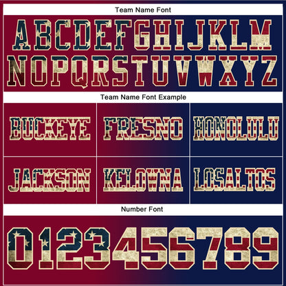 Custom Navy Vintage USA Flag Maroon-Cream Mesh Authentic Gradient Fashion Football Jersey - Sky-Custom