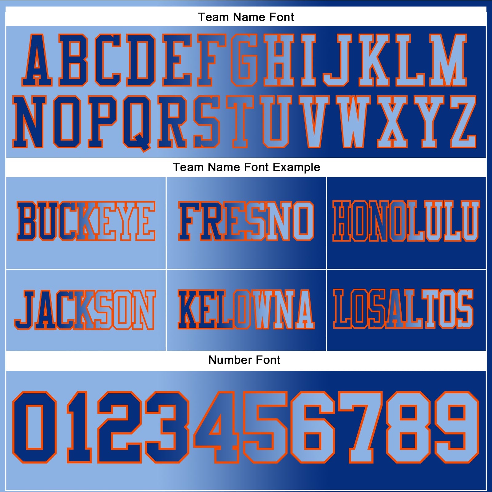 Custom Royal Light Blue-Orange Mesh Authentic Gradient Fashion Football Jersey - Sky-Custom