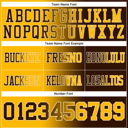 Custom Brown Gold-Cream Mesh Authentic Gradient Fashion Football Jersey - Sky-Custom