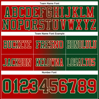 Custom Green Red-Cream Mesh Authentic Gradient Fashion Football Jersey - Sky-Custom