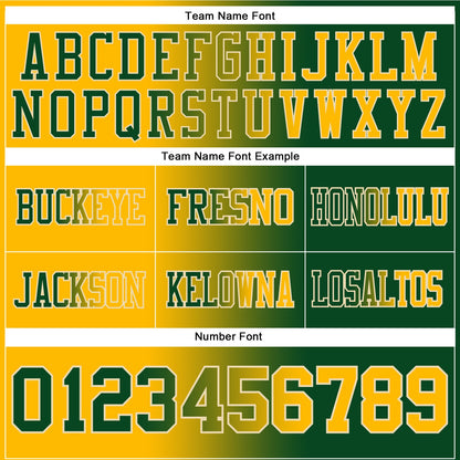 Custom Green Gold-Cream Mesh Authentic Gradient Fashion Football Jersey - Sky-Custom